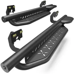 longsun Running Boards, 2PCS Heavy-Duty Carbon Steel Nerf Bars with 2-Raised Steps, Precise Fit for 2009-2014 FORD F150 REGULAR CAB, Strong Weight Support