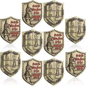 10 Pcs Put on the Whole Armor of God Coin Religious Prayer Coins for Christian Church School