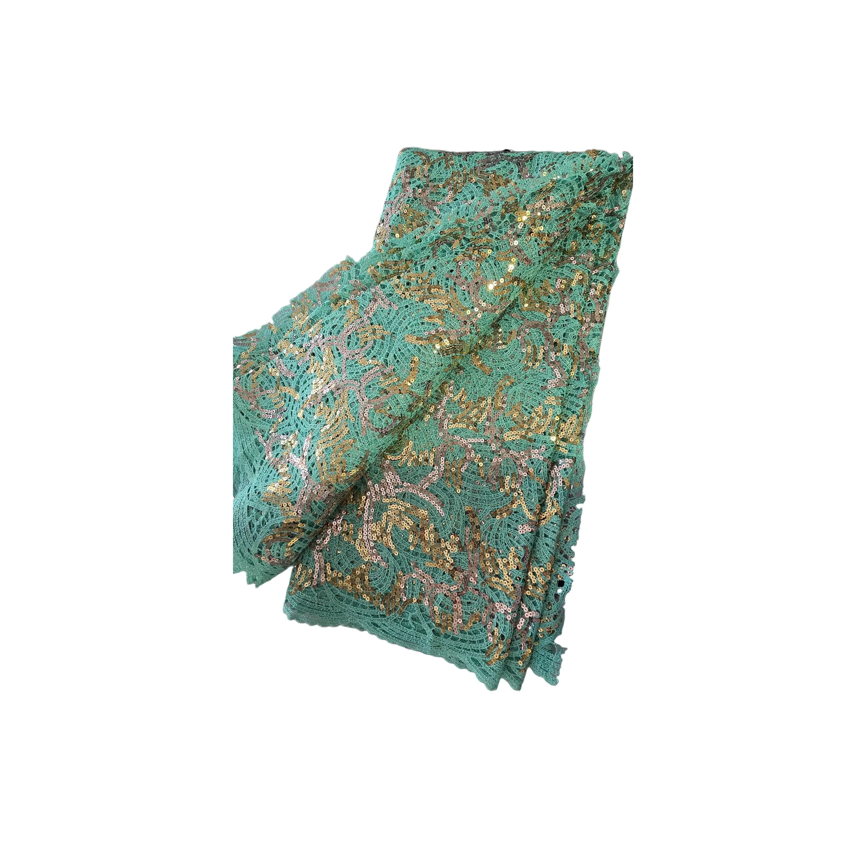African Fabric Sequins Guipure Lace High-quality 5 Yards