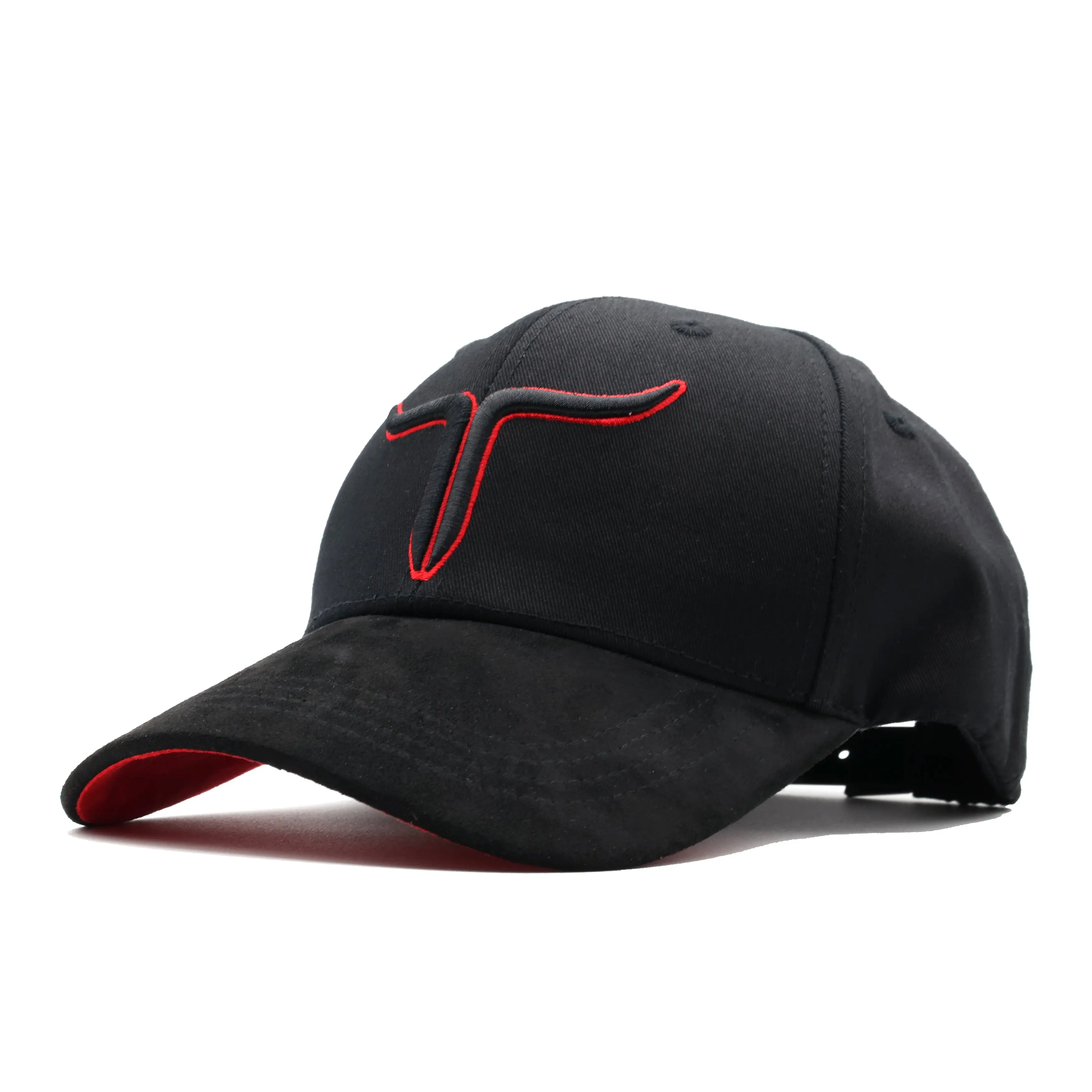 Cattle Ranch Adjustable Stylish Hat - Black/Red, Statement Cap, Trucker Style Hat Summer Snapback