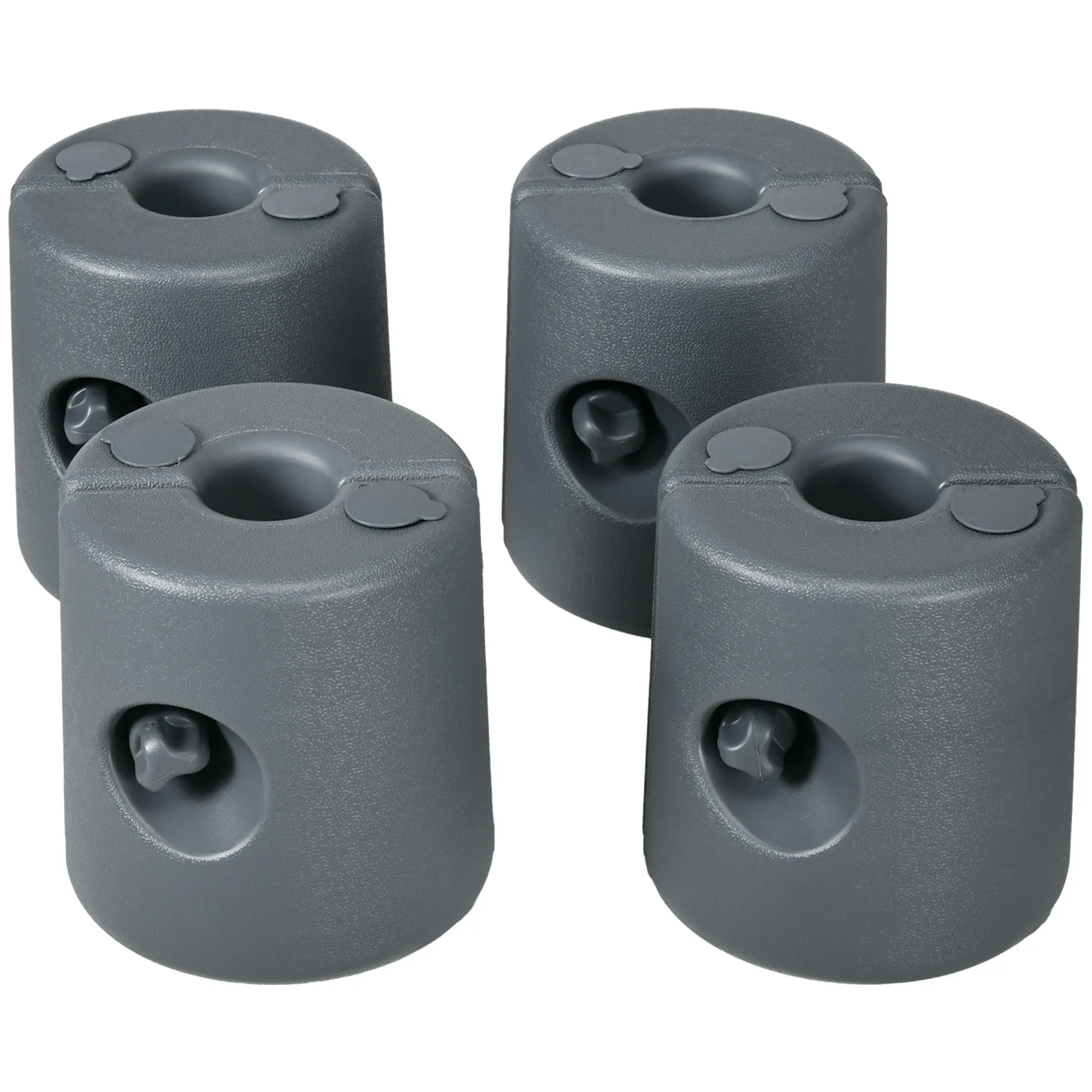 Outsunny Canopy Weights, Set of 4 Interlocking HDPE Plates, Water/Sand Fillable for Pop-Up Tents and Gazebos, 80 lbs Total, Fits 0.75"-1.25" Legs, Hdpe Plastic, Water-Fillable, 2 Lbs Each, 20 Lbs. Of Sand