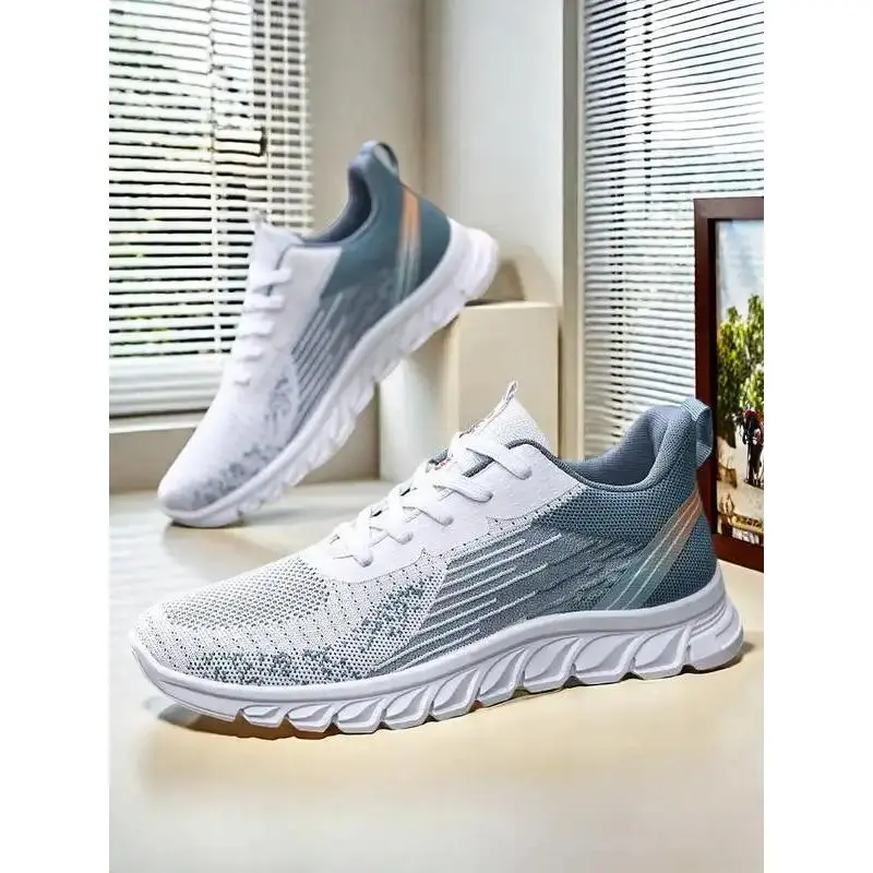 Male Sports Shoes - Breathable Mesh Athletic Tennis Sneakers, Anti-Slip Durable Casual Footwear for Training & Daily Wear