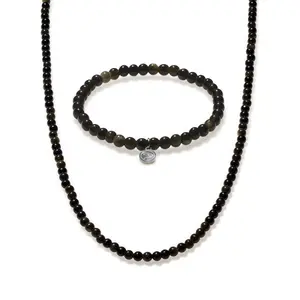 Golden Obsidian Beaded Duo Mini