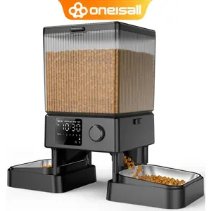 oneisall Automatic Cat Feeder for 2 Cats, 20 Cups/5L Automatic Cat Food Dispenser for Small Pets Indoor, Timed Cat Feeder for Dry Food