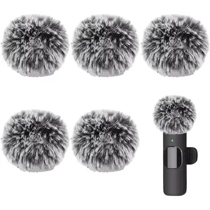 Mini  Furry Windscreen Covers, Microphone Windscreen for Lavalier Lapel Microphone Mini Furry Mic Cover Noise Reduction - 5 pack