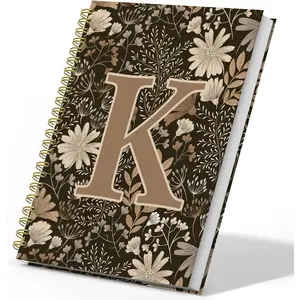 Floral Initial Letter K Personalized Notebook Daily Writing Journal for Women, Aesthetic Notebooks for School  Notes, Monogrammed Notebooks Gifts for Women Mom Friends Teen Girls, 5.5x8.3