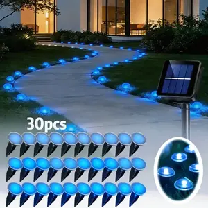 Solar pathway light set (30 pieces), outdoor garden lights, 8 lighting modes, automatic switch, suitable for pathways, camping, weddings, courtyards, holidays, and other occasions, waterproof garden lights, solar landscape lights
