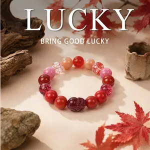 LUMAWU Pixiu Lucky Charm Bracelet for Adults, Unisex Red Beaded Stretch Jewelry for Wealth, Protection & Daily Wear