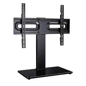 MountFTV Universal Swivel Tabletop TV Stand for 32-75 inch TVs, Desktop TV Base Stand with Height Adjustable, Holds up to 99LBS, Max 600x400mm, Flexible Viewing ±35° for Comfort