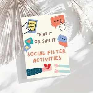 Social Skills Notebook Journal Notepad Think It Say It, Communication Tool, Relaxation Resources, Self-Regulation Log, Social Psychology Activities, Office Stationery Supplies