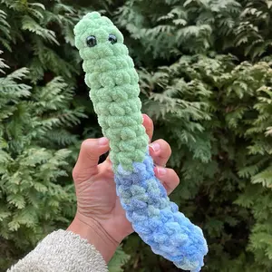 Green & Blue Crochet Worm