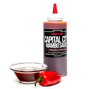 Capital City Sweet Hot Mambo Sauce 12oz - DC Style All-Purpose Sauce, Condiment for Wings, Chicken, Pork, Beef, Seafood, Burgers, Rice or Noodles