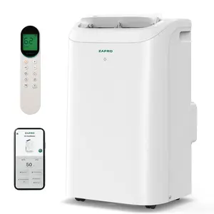 ZAFRO (44dB) 14,000 BTU WIFI (10,000 BTU SACC) Portable Air Conditioners with WiFi, Ultra-Quiet, R32 Eco-Friendly,Fast Cooling in 30s, No Drainage Needed, Filter Cleaning Reminder, 360° Wheels for Home/Office
