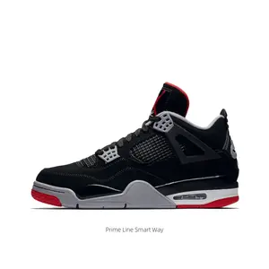 Black Red Tumbled Leather Mid Top Sneakers  Classic Retro Basketball Shoes Unisex Streetwear Kicks with Breathable Mesh Design