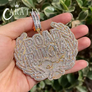CARÁTIX -Iced Out Pendant Road Runna Necklace for Men Cubic Zirconia Two Tone Hip Hop Jewelry for Gift Valentine's Day Gift for Men & Girls & Boys Mothers' Day Gift #Springtok