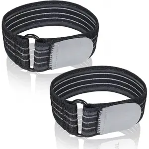 Ankle Straps, Cowboy Boot Straps, Adjustable Elastic Boot Bands with High Visibility Reflective for Biking, Hiking, Fishing, Gardening, Military Uniforms Boot Wraps