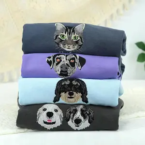 Personalised Dog Embroidery Sweatshirt -  Comfort Colors Embroidered Dog on Shirt - Dog Dad Shirt - Dads Day Gift for Dog/Cat Lover