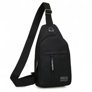 Unisex Small Crossbody Bag, Adjustable Shoulder Strap, Earphone Hole, Hiking Backpack, Outdoor Travel, Sports Essential