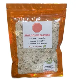 Stop Slander Herbal Spiritual Bath Salts - Organic All Natural - Restore Reputation Expose Corruption - Sold as Curio Cleansing Cleanser Body Care Cosmetic