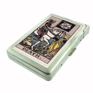 Death Tarot Card XIII  Metal Case with Built in Lighter