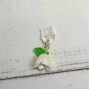 Kindle charm dainty white flower, c type, tablet, cellphone, kindle, ereader accessories