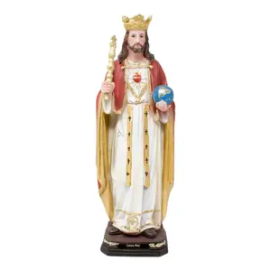 Cristo Rey 12"-16" Inches Tall Estatua Christ The King Catholic Faith Brand New Religious Decor Standing Ornaments