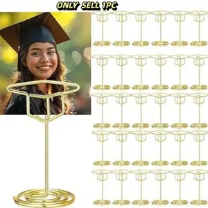 Graduation Cap Display Stand, Table Number & Photo Clip Holder, Perfect for Graduation Parties, Elegant Event Decor Accessory