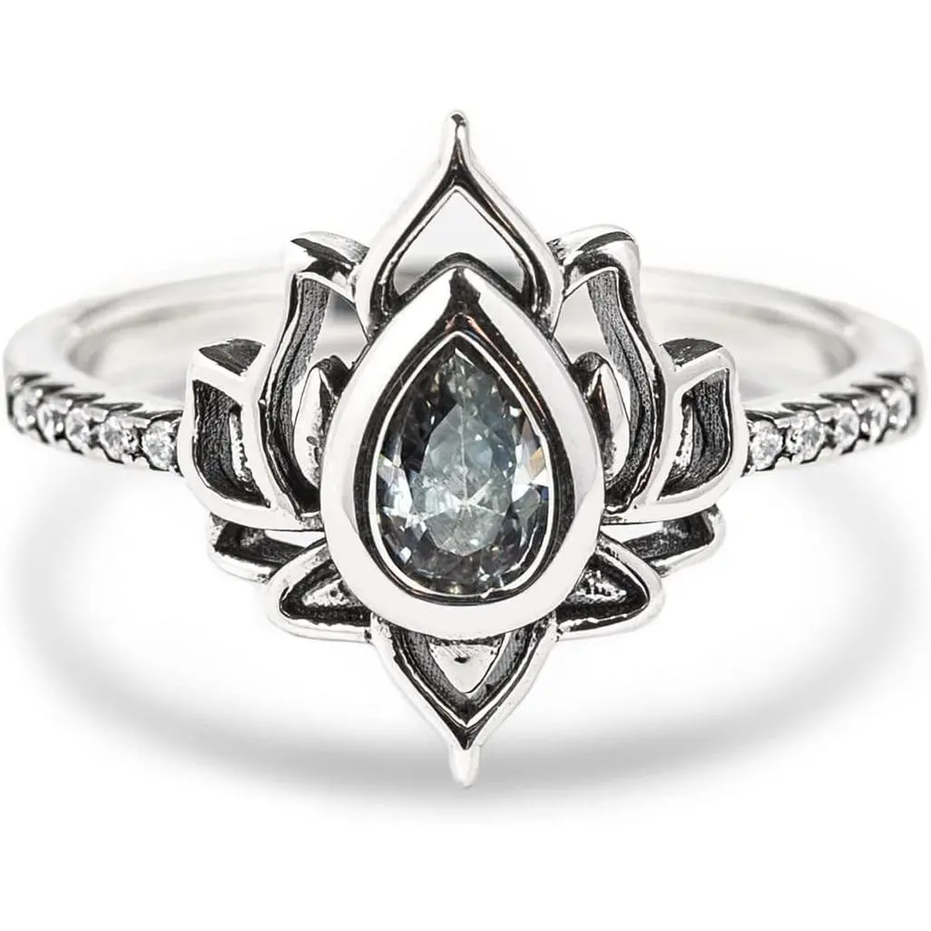Lotus Promise Ring for Women, Silver Lotus Flower Ring, Empowering Dainty Ring for Girls, Jewelry Gifts for Women