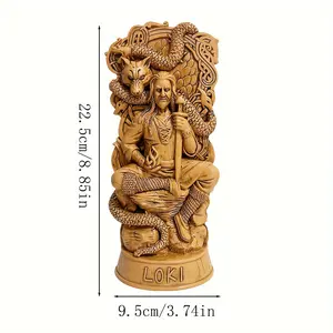 Loki God Resin Statue - Norse Trickster Sculpture, Viking Mythology Ornament for Outdoor Home Decor & Religious Offering