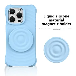 Trendy Ripple Design Foldable Phone Stand with Anti Slip Base Adjustable Angle Portable Desktop Holder Compatible with All Smartphones and Tablets