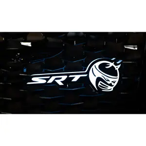 Flow Series RGB SRT Angry Bee LED Grill Emblem Badge Light – Car & Truck Decorative Decals for Dodge Charger, Challenger, Durango, Jeep, Ram