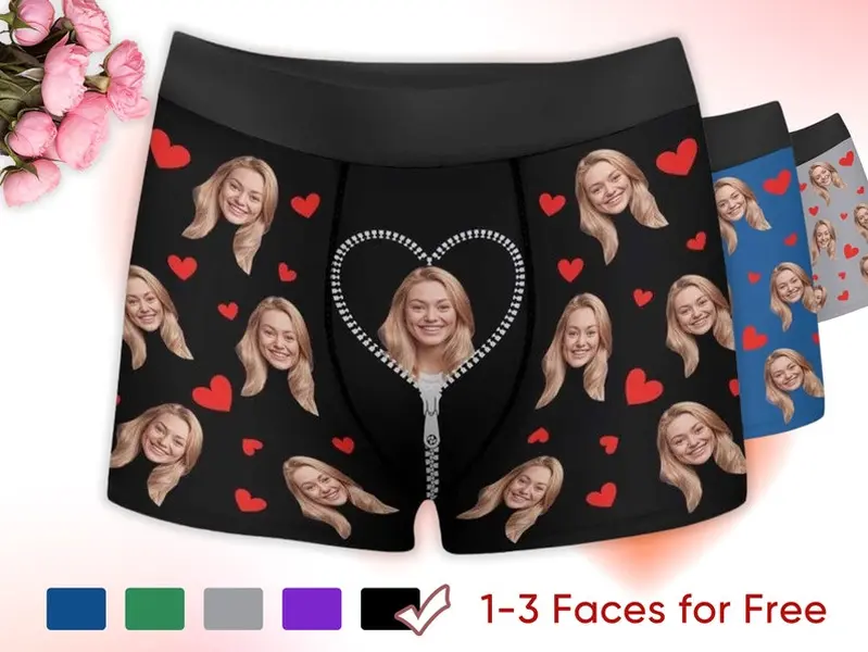 custom face boxers, Custom Photo Boxer Briefs, Personalized Men Underwear with Face,Personalized Anniversary Valentine's Day Gift for Him BF