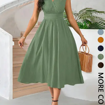 cute dresses for fat ladies Plus Size Summer From Amazon Tory Burch Crinkle Stripe Matching Pairs Certificate Style:No Imprinted