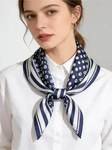 1pc Autumn New 70cm Vintage Plant Flower Small Square Printed Personalized Professional Decoration Neck Scarf