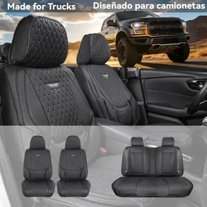 EKR Semi-Custom DeluxePickup Truck 5-Seat Car Seat Covers  Universal Fit Fits 80% Vehicles Waterproof Wear-Resistant Full Coverage Auto Seat Protectors Interior Upgrade for Tacoma Tundra Ford F150 Chevrolet Ram GMC 2-Year Warranty