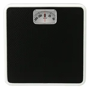 9.8” x 9.8” 300 lb Analog Dial Bathroom Scale with Dial Display Black