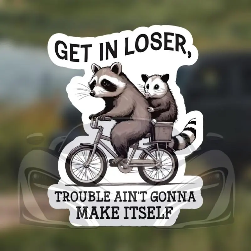 Cartoon Raccoon Pattern Car Sticker, Waterproof Car Decal, Decorative Sticker for Car, Phone, Computer, Car Exterior Accessories, Sticker for Cars, Automobile Decals