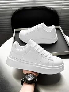 Men's Fashion Colorblock Casual Shoes, Lightweight Sporty Sneakers, Outdoor Low Top Shoes, Thick Sole Athletic Board Shoes