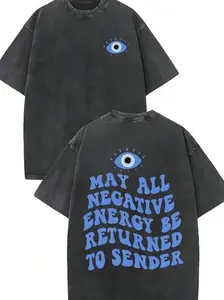 Evil Eye Energy Shield T-Shirt, Unisex Cotton Casual Streetwear for Men & Women, Black Friday Holiday Gift