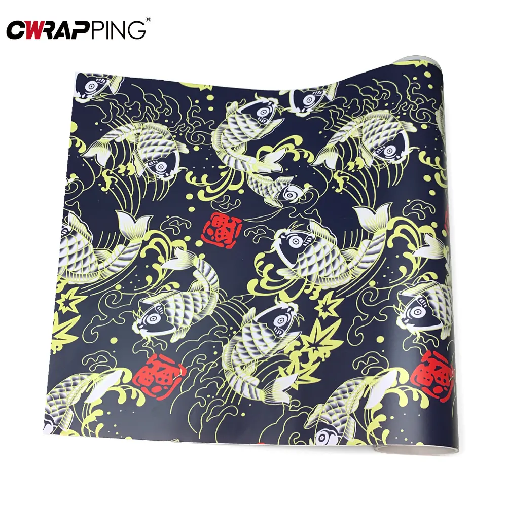 Koi Fish Car Stickers Camouflage Film Car Sticker Vinyl for Motorcycle Helmet Vinyls Waterproof DIY Vehicle Decoration Wrap