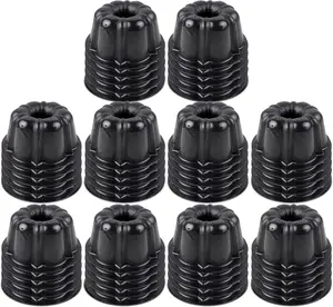 O'Creme Bakeable Plastic Mini Flan Molds Pan - Non-Stick Silicone - 50 QTY Pk