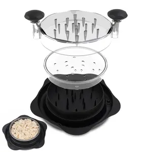 Chicken Shredder - BPA Free, Heat Resistant, Large for Various Poultry, Black Finish Kitchen Utensils with Cleaning Brush, Handy Pork pollo-large chicken breast shredder tool