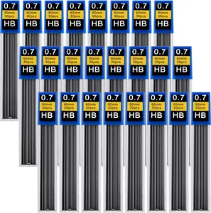 720 pcs 0.7 mm Lead Refills, Mechanical Pencil Lead HB, Break Resistant Pencil Refills, Black, 24 Tubes, 30 Pieces per Tube