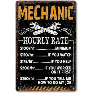 Work Shop Metal Sign Funny Garage Tinplate  Signs Tire Shop Sign Good Cheap Fast Sign Retro Office Metal Signs We Offer 3 Kinds Of Service Sign Humorous Sarcastic Poster 12x8 Inches Decor Decoration Industrial