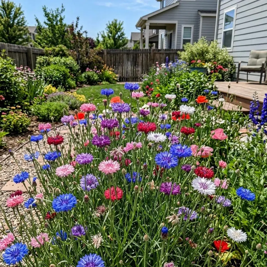 200-Pack Mixed Cornflower Seeds - Multicolored Centaurea Cyanus for Outdoor Garden Sunlight, Colorful Blooms, Summer Displays and Dried Floral Arrangements