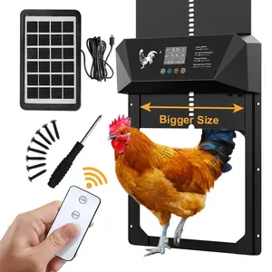 Solar Powered Chicken Coop Door with Remote Timer & Light Sensor, Easy To Install Farm Accessory for Poultry Management, Chicken Coop Enclosure