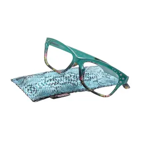 Miriam (Premium) Reading Glasses, High End Readers, Magnifying Glasses (Square) Women Rhinestone bling (Teal Blue) NY Fifth Avenue Lightweight Unisex