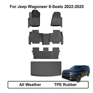 Car Full Set TPE Floor Mats and Cargo Liner For Jeep Wagoneer 8-Seats 2022-2025
