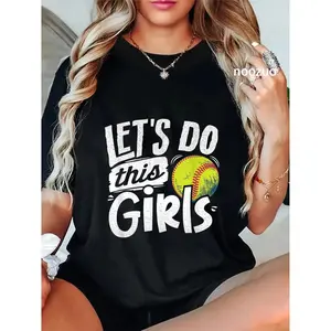 Softball Mom Women Girls Cottons Unisex Casual TShirt For Softball Enthusiasts