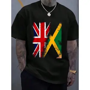 100% Cotton British Grown Jamaican Roots UK Jamaica Pride Flag Heritage T-Shirt Women's Men's Fashion Printing Tshirt Graphic Tee Causal Tops